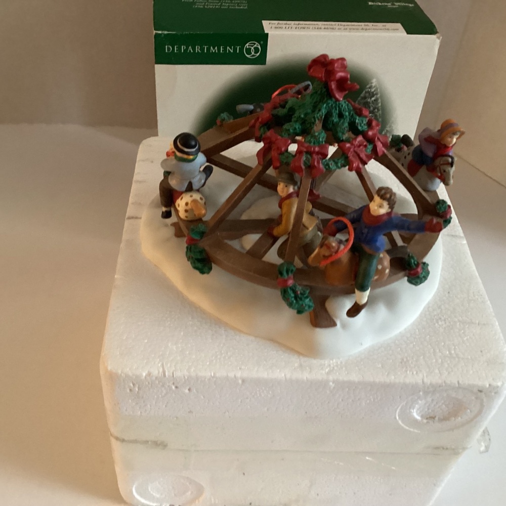 Dept 56 Christmas Dickens Village Accessory Merry Goroundabout - Picture 5 of 11